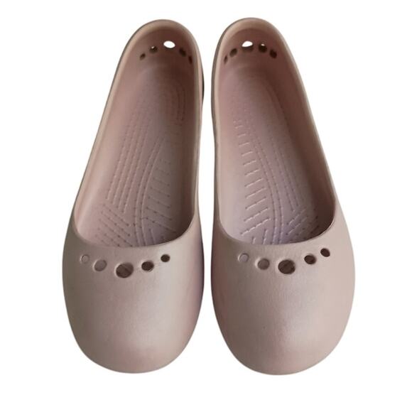 Crocs Pink Ballet Flats Comfort Slip On Casual Size 11 - Picture 2 of 10